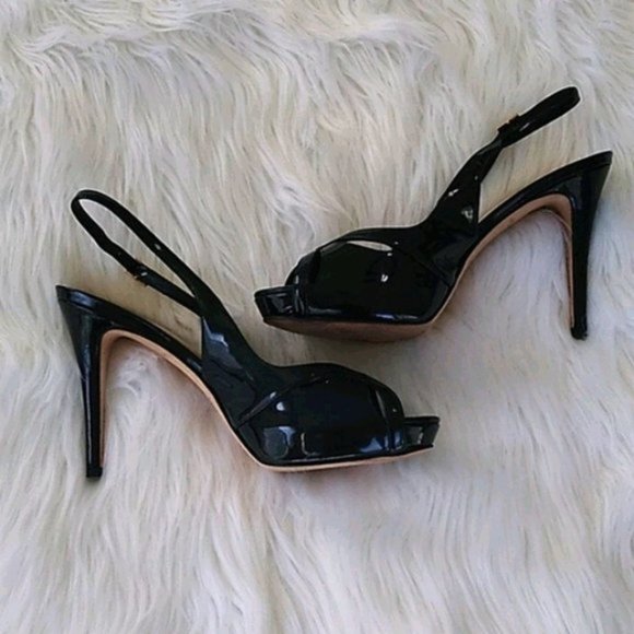 Kate Spade Genna Patent Leather Peep Toe Heels - Picture 4 of 16